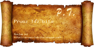 Prusz Tábita névjegykártya